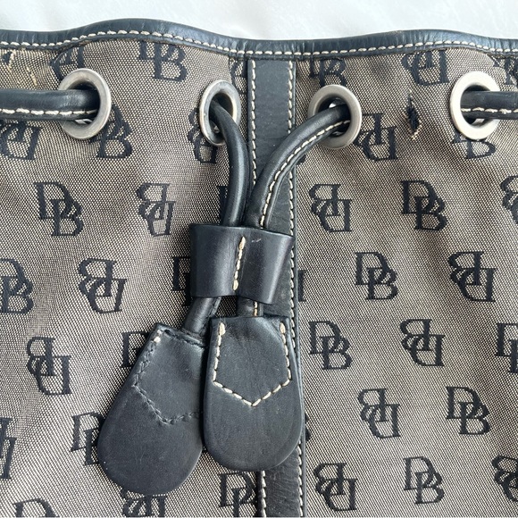 vintage dooney and bourke monogram canvas leather bucket bag made in usa - Picture 2 of 9